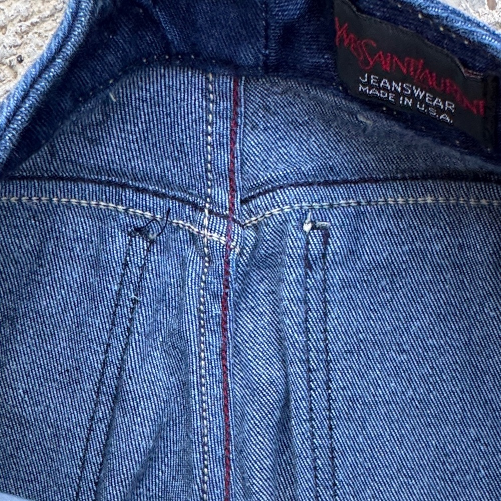 YSL Saint Laurent Dark Blue Slim Straight Petite Womens Jeans - Picture 13 of 13